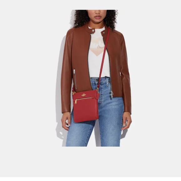 NWT Coach Mini Rowan Crossbody Bag & Matching Wallet Set - Red - Picture 1 of 16